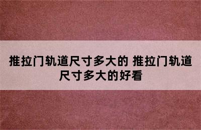 推拉门轨道尺寸多大的 推拉门轨道尺寸多大的好看